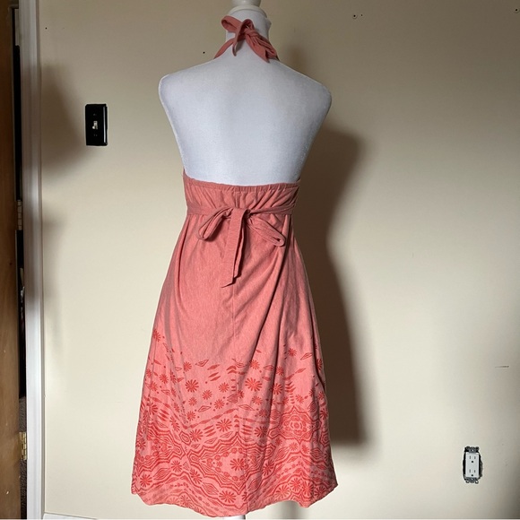 Athleta Pink Balsa Burnout Floral Halter Dress size Small - Picture 4 of 9